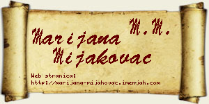 Marijana Mijakovac vizit kartica